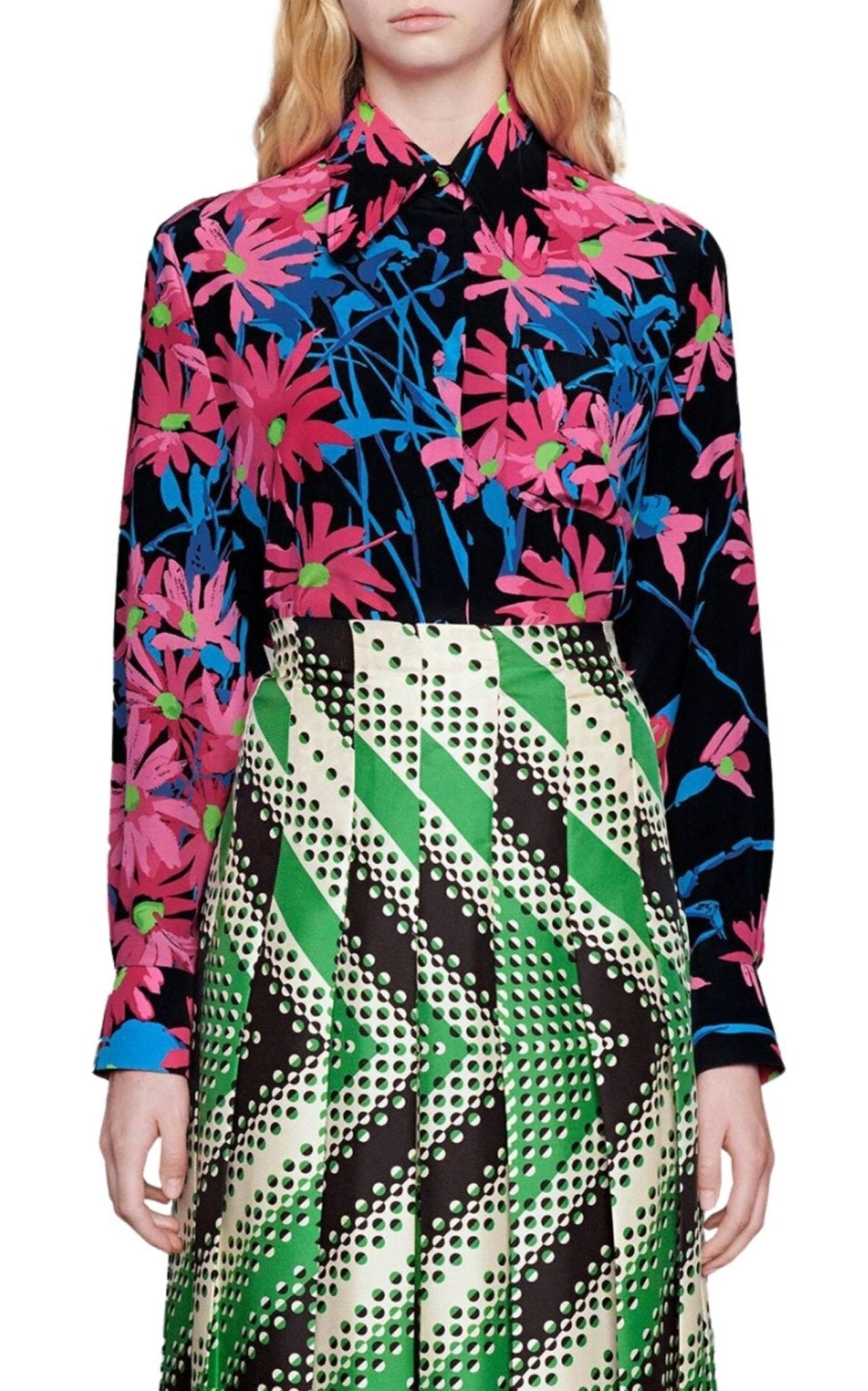 Gucci x Ken Scott Floral Print Silk Shirt - Runway Catalog