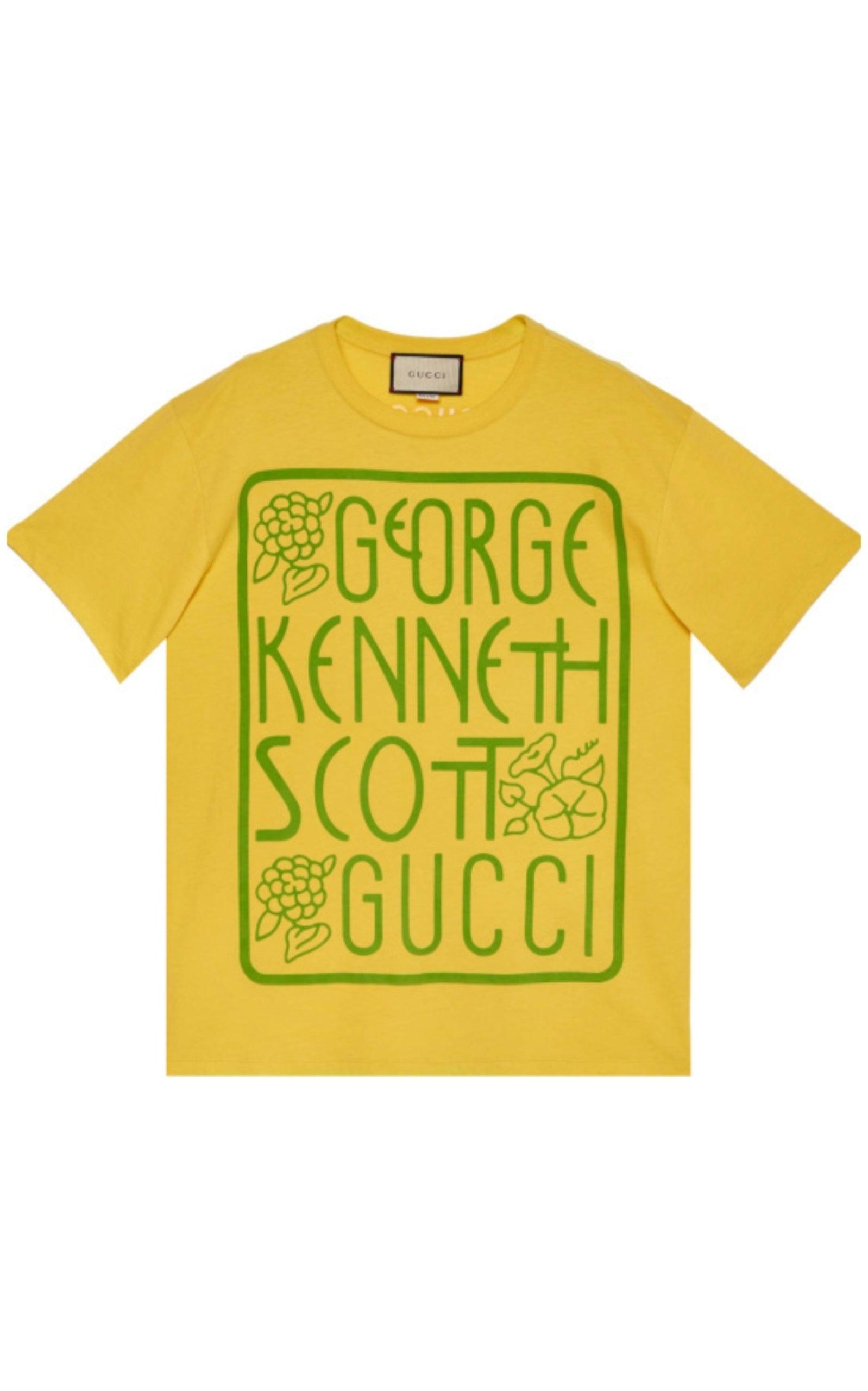 X Ken Scott-Print Cotton T-Shirt Gucci