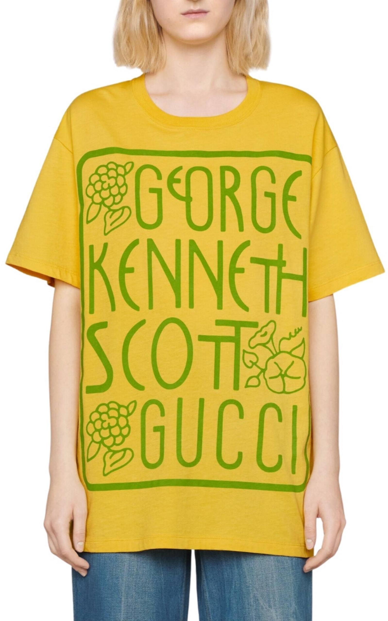 X Ken Scott-Print Cotton T-Shirt Gucci