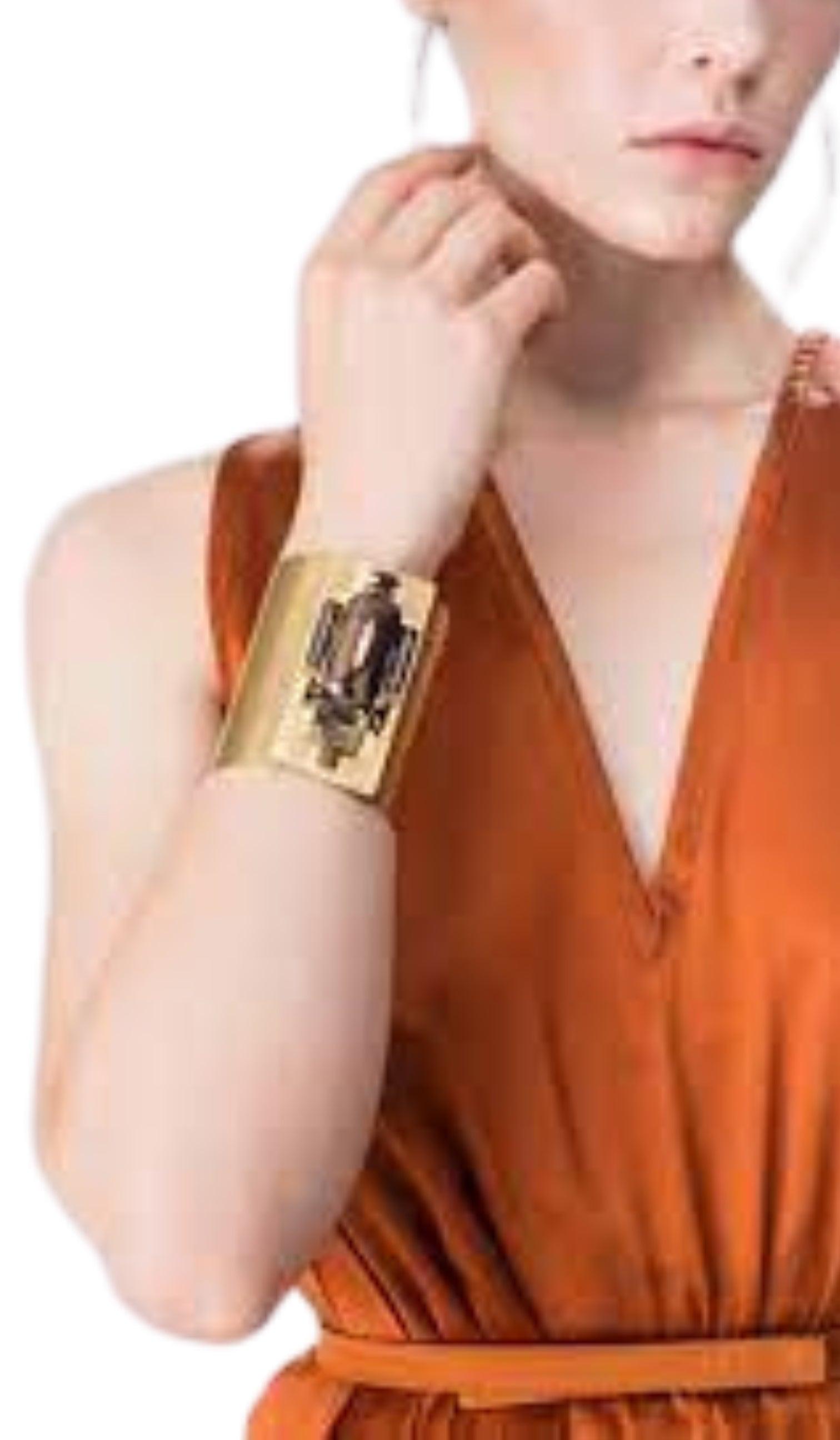 Helene Zubeldia Gold Maxi Beetle Cuff Bracelet