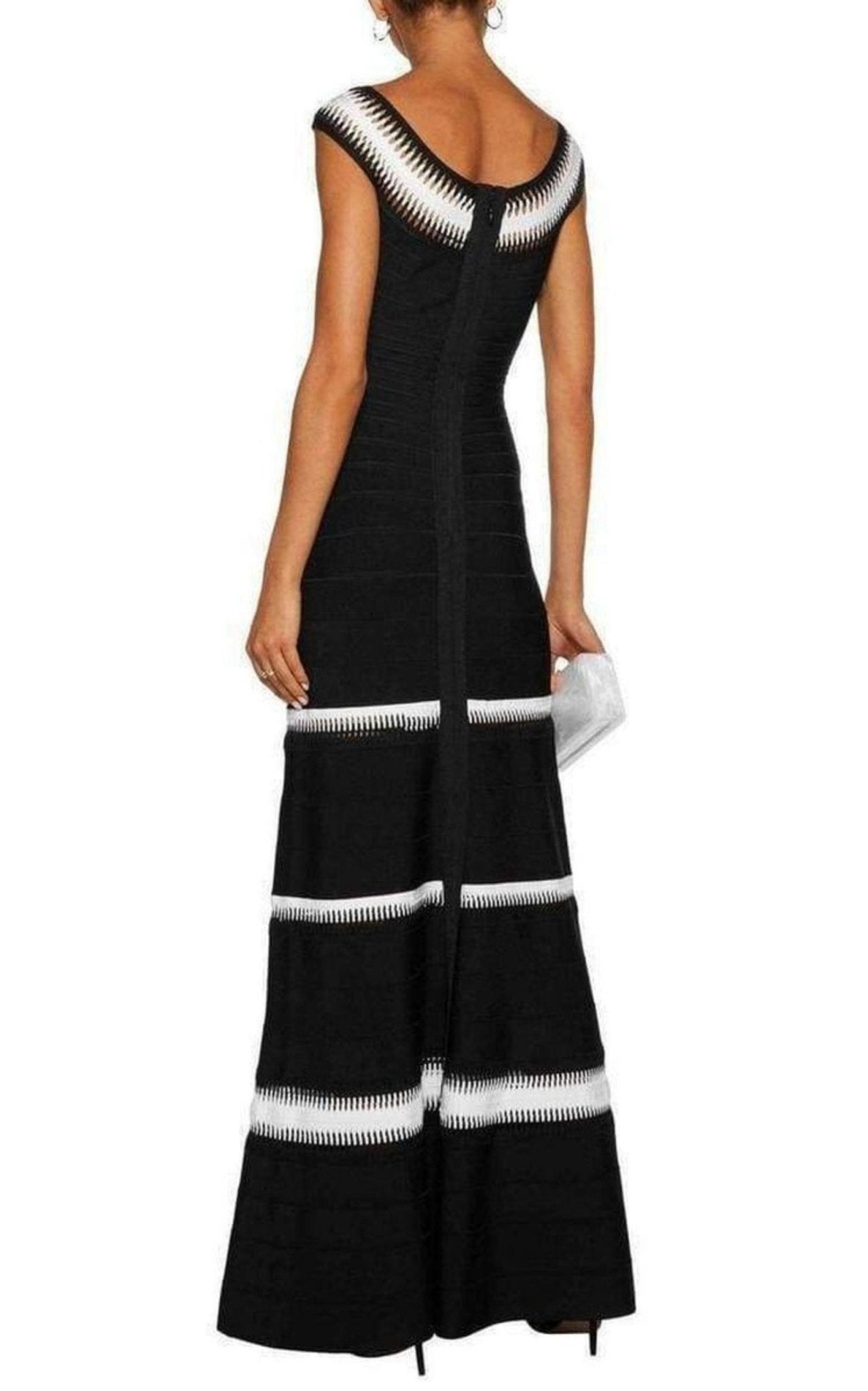 Herve Leger Mariana Lattice Trimmed Bandage Gown - Runway Catalog