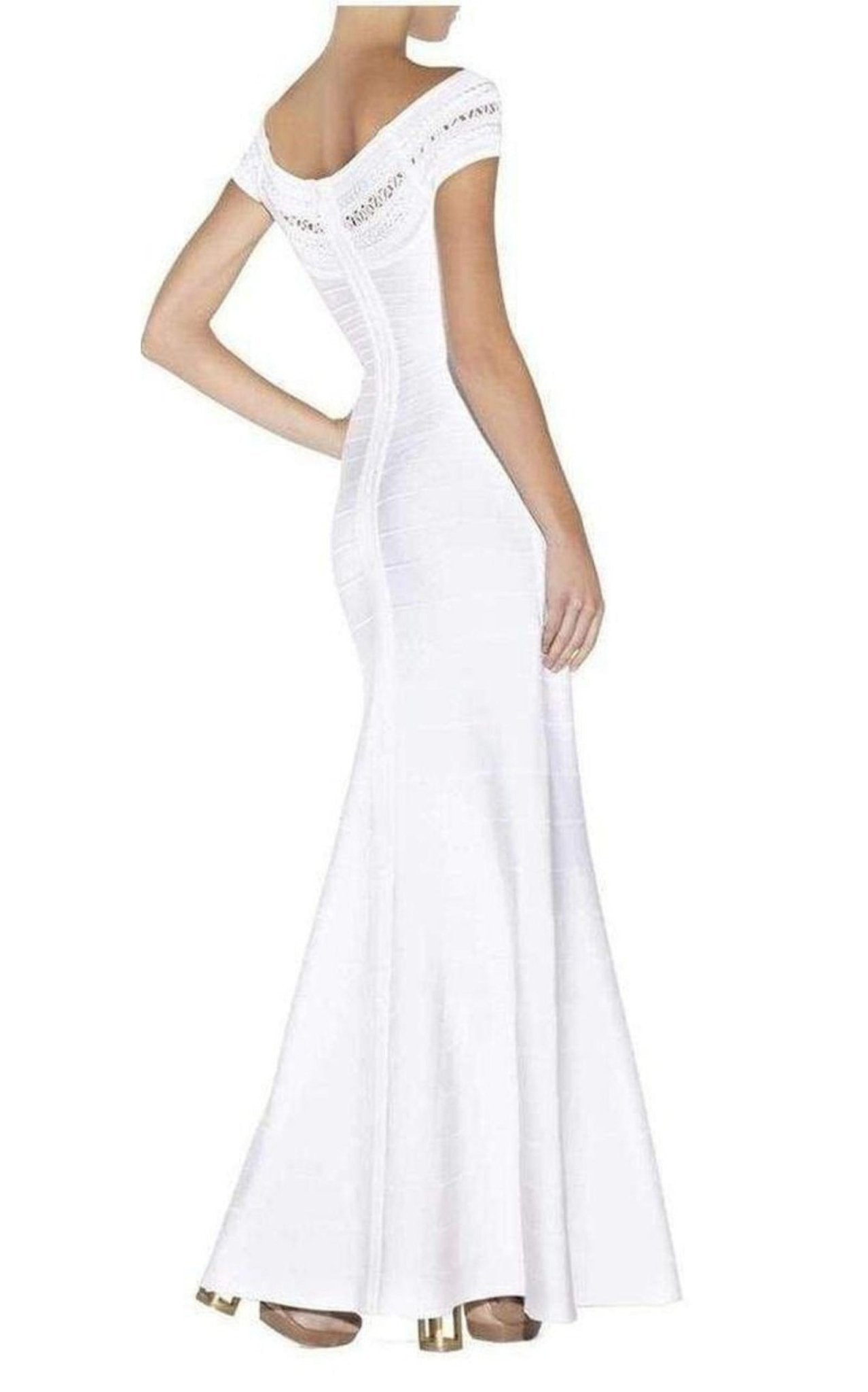 Herve Leger Sophia Braided Ottoman Crochet Gown - Runway Catalog