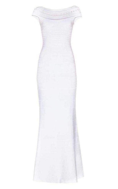 Herve Leger Sophia Braided Ottoman Crochet Gown - Runway Catalog