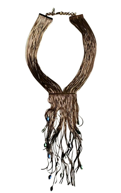 Iosselliani Black Hole Su Multi Thread Fringes Necklace - Runway Catalog