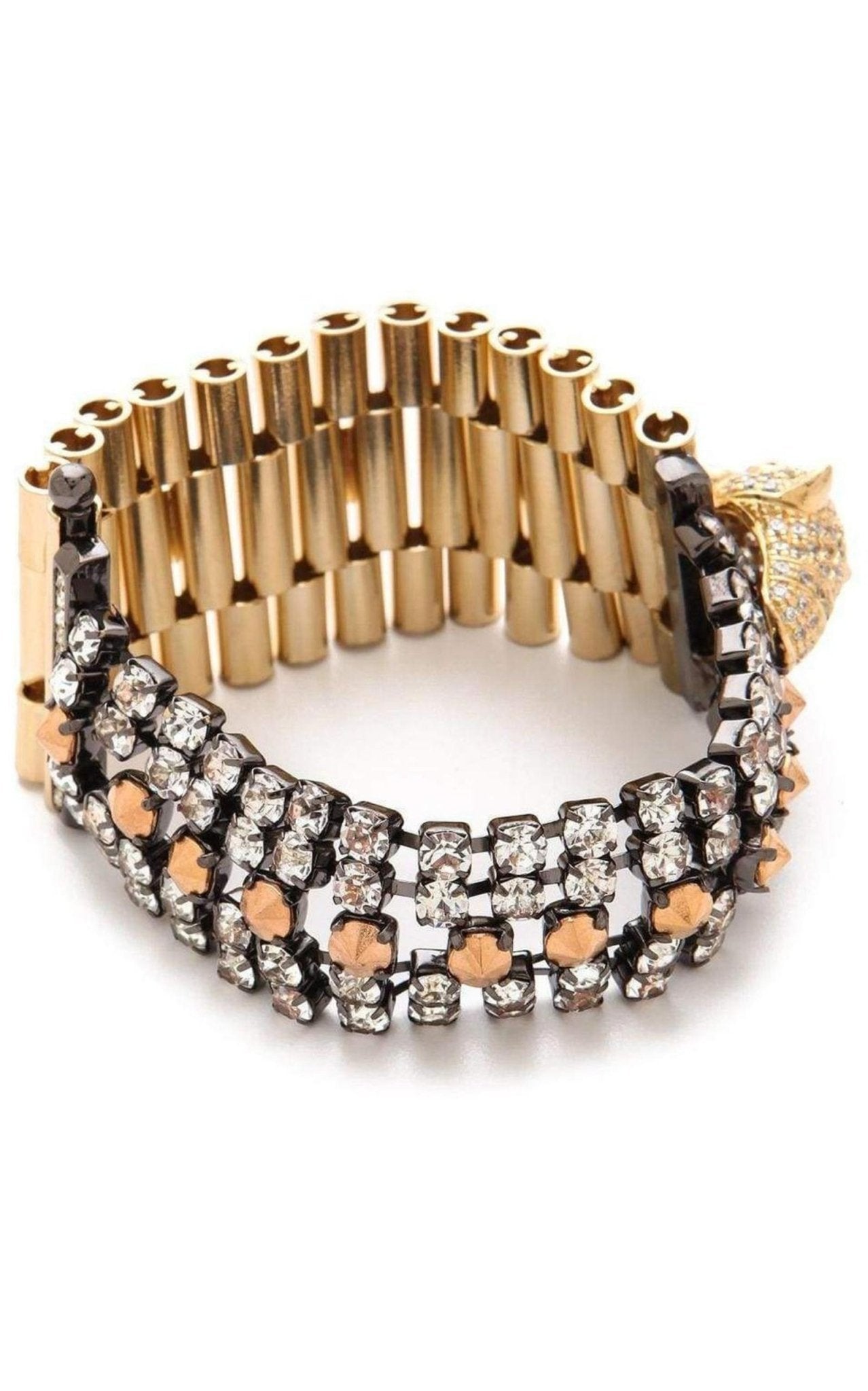 Iosselliani Cheetah Head Crystal Bracelet - Runway Catalog