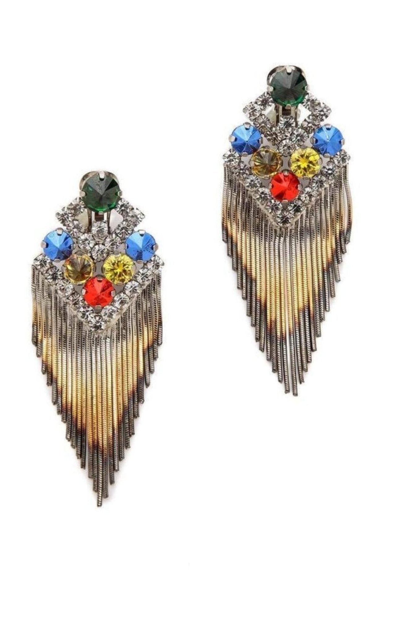 Iosselliani Fringe Mixed Color Earrings - Runway Catalog