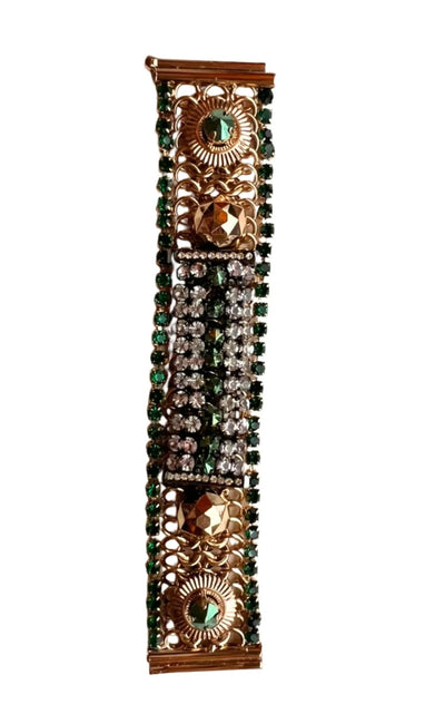 Iosselliani Iosselliani Dirty Crystal Bracelet in Emerald - Runway Catalog