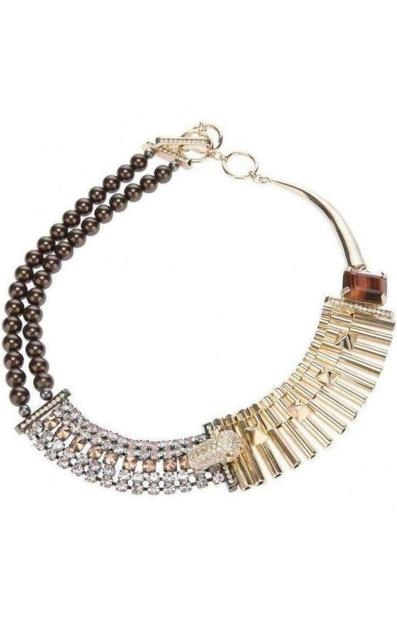 Iosselliani Rolex Chain Cheetah Head Crystal Chocker - Runway Catalog