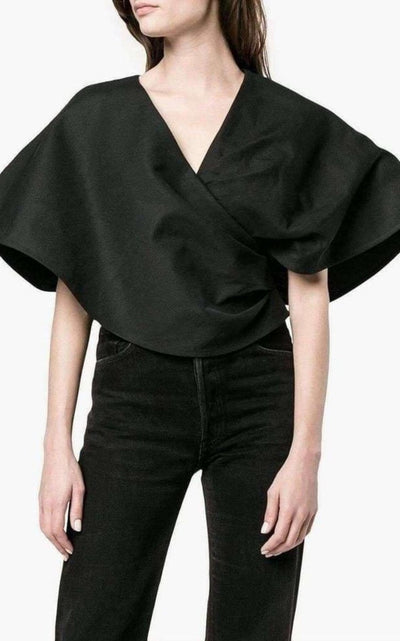 Jacquemus Cropped Bolero Wrap Blouse - Runway Catalog