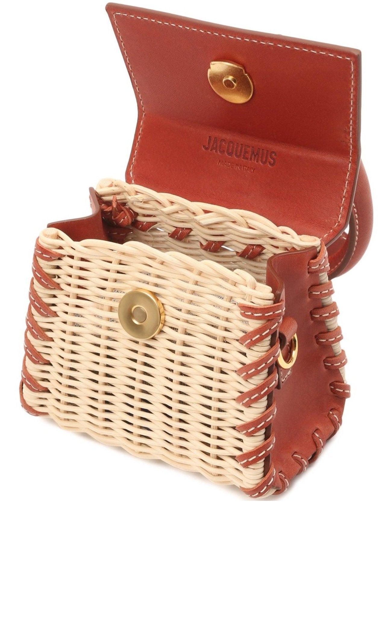 Jacquemus Leather and Rattan Chiquito Mini - Bag in Brown - Runway Catalog