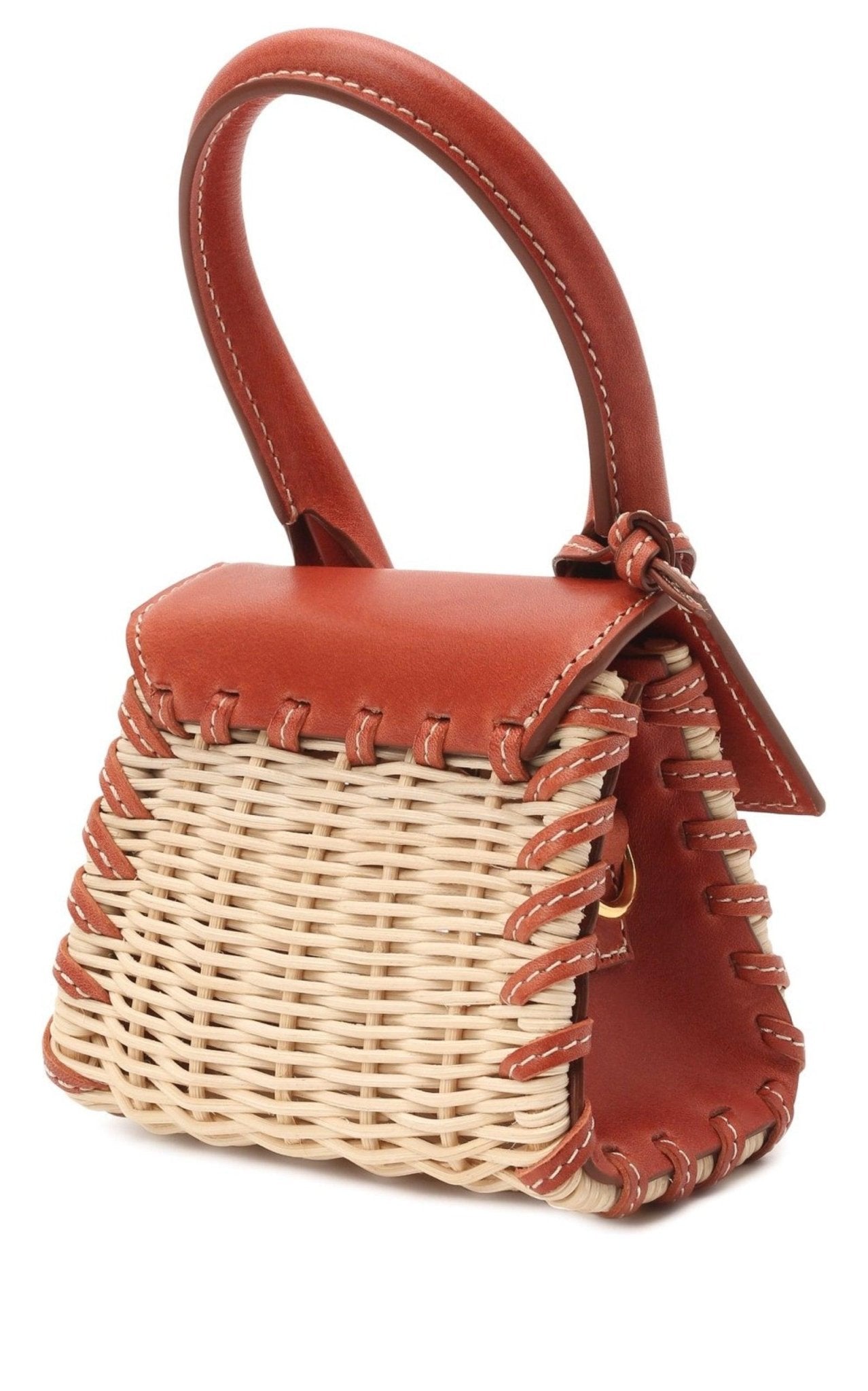 Jacquemus Leather and Rattan Chiquito Mini - Bag in Brown - Runway Catalog
