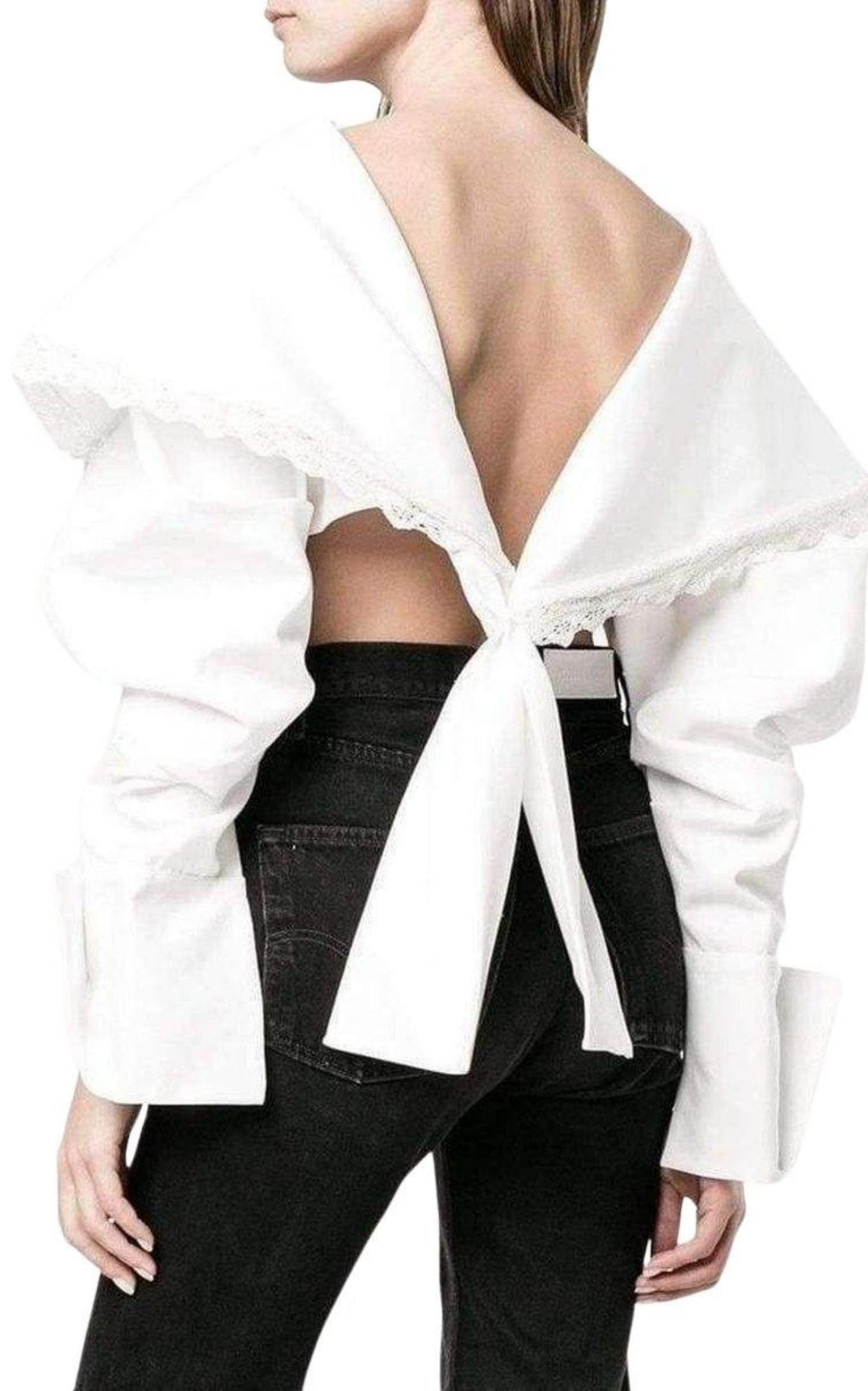 Jacquemus Puff Sleeved Large Front Overlay Top