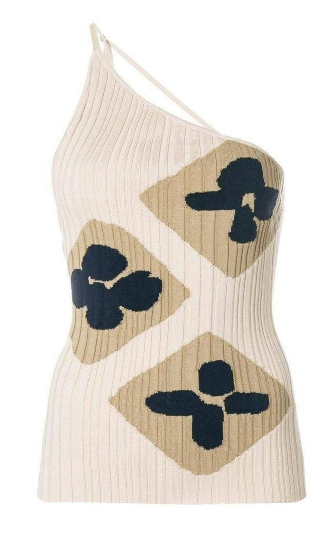 Jacquemus Rib Knit One Shoulder La Maille Caldu Top - Runway Catalog