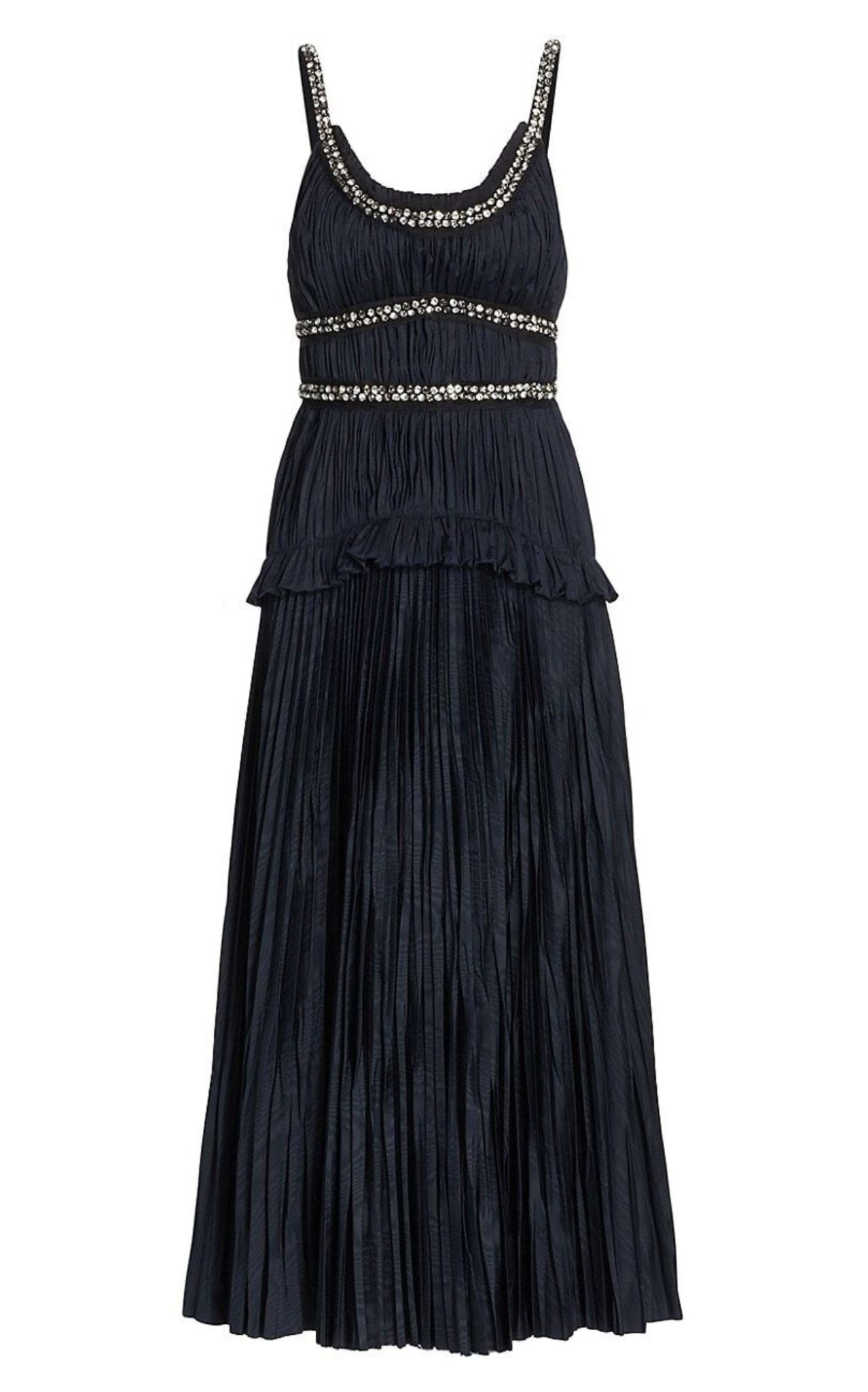 Jason Wu Crystal - Beaded Moire Taffeta Midi Dress - Runway Catalog