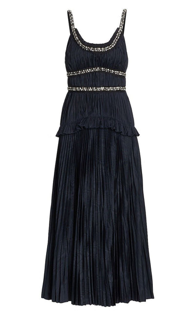Jason Wu Crystal - Beaded Moire Taffeta Midi Dress - Runway Catalog