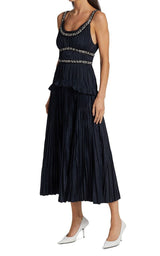 Crystal-Beaded Moire Taffeta Midi Dress Jason Wu