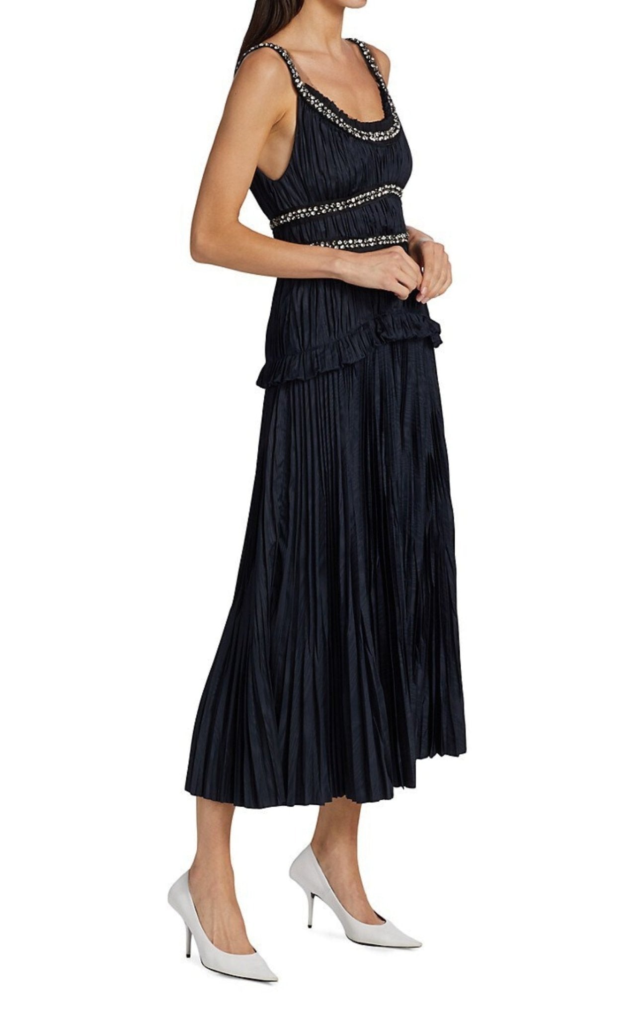 Jason Wu Crystal - Beaded Moire Taffeta Midi Dress - Runway Catalog