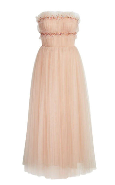 Jason Wu Strapless Ruched Tulle Midi Cocktail Dress - Runway Catalog