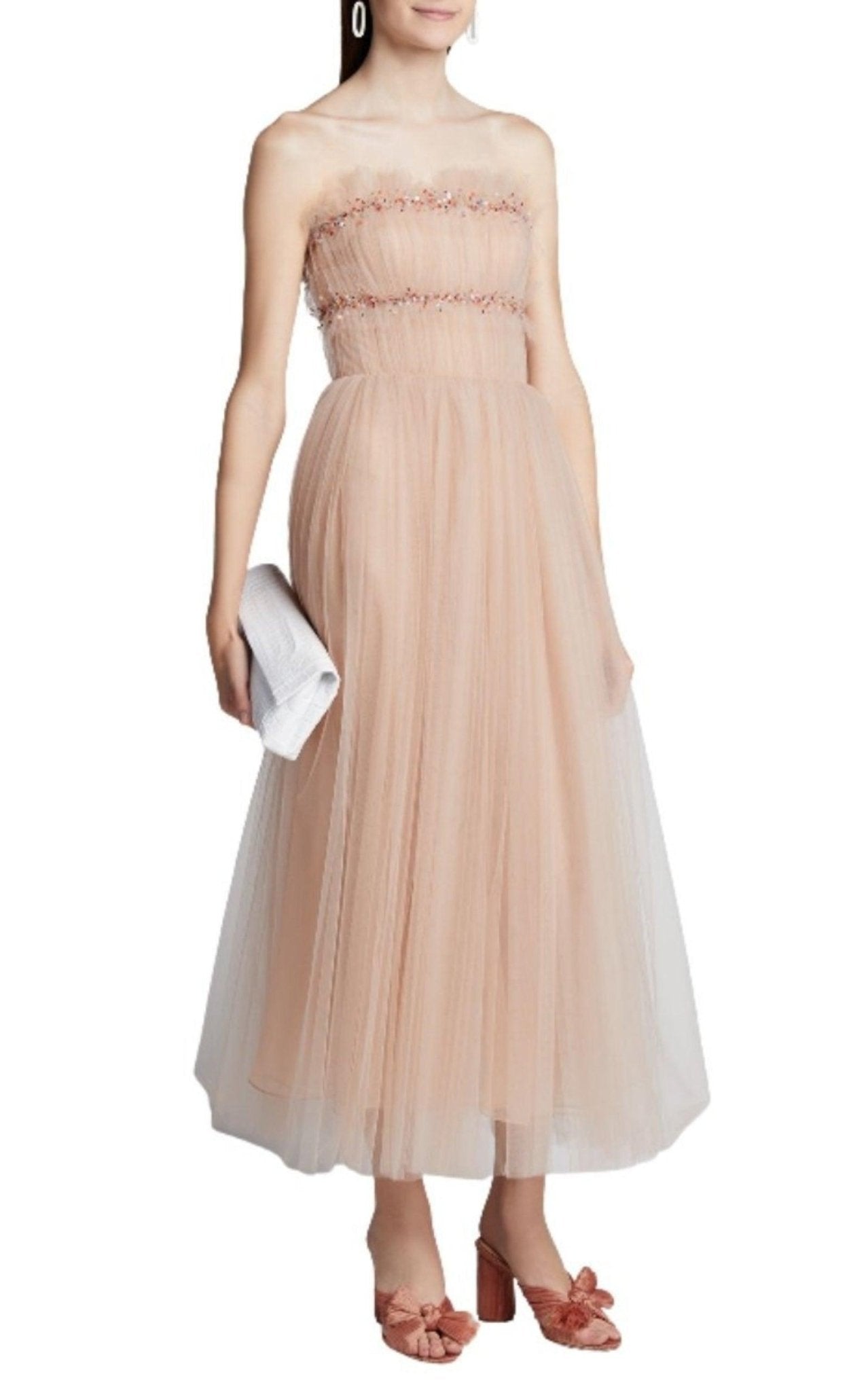 Jason Wu Strapless Ruched Tulle Midi Cocktail Dress - Runway Catalog