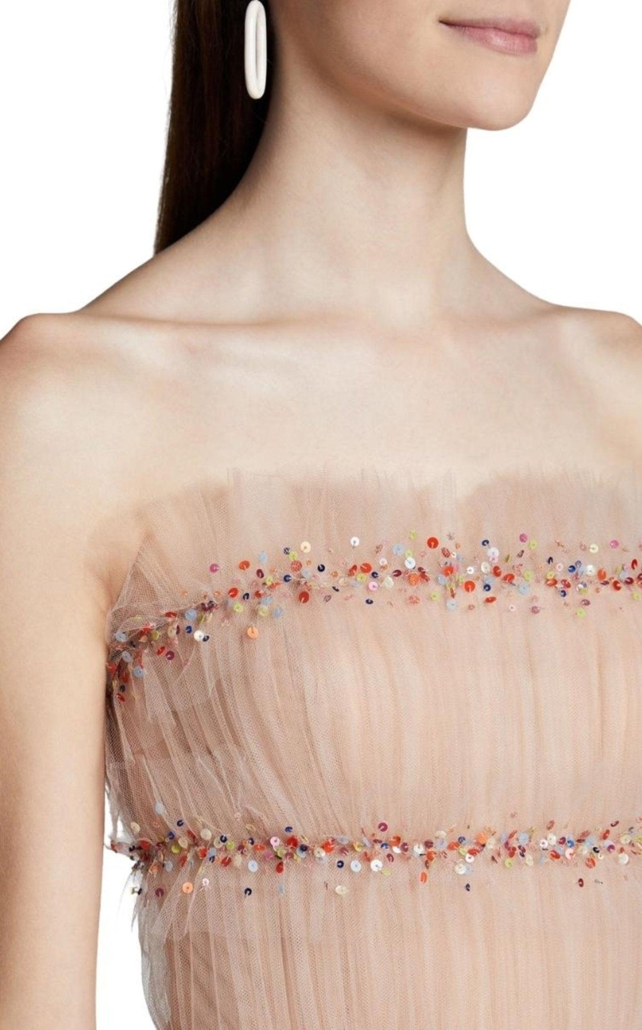 Jason Wu Strapless Ruched Tulle Midi Cocktail Dress - Runway Catalog
