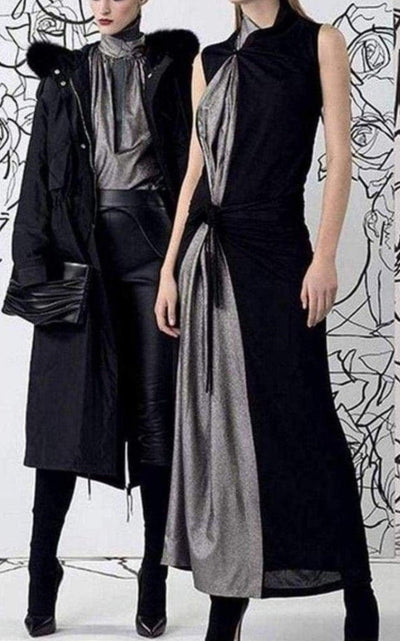 Jean Paul Gaultier Black Metallic Maxi Dress - Runway Catalog