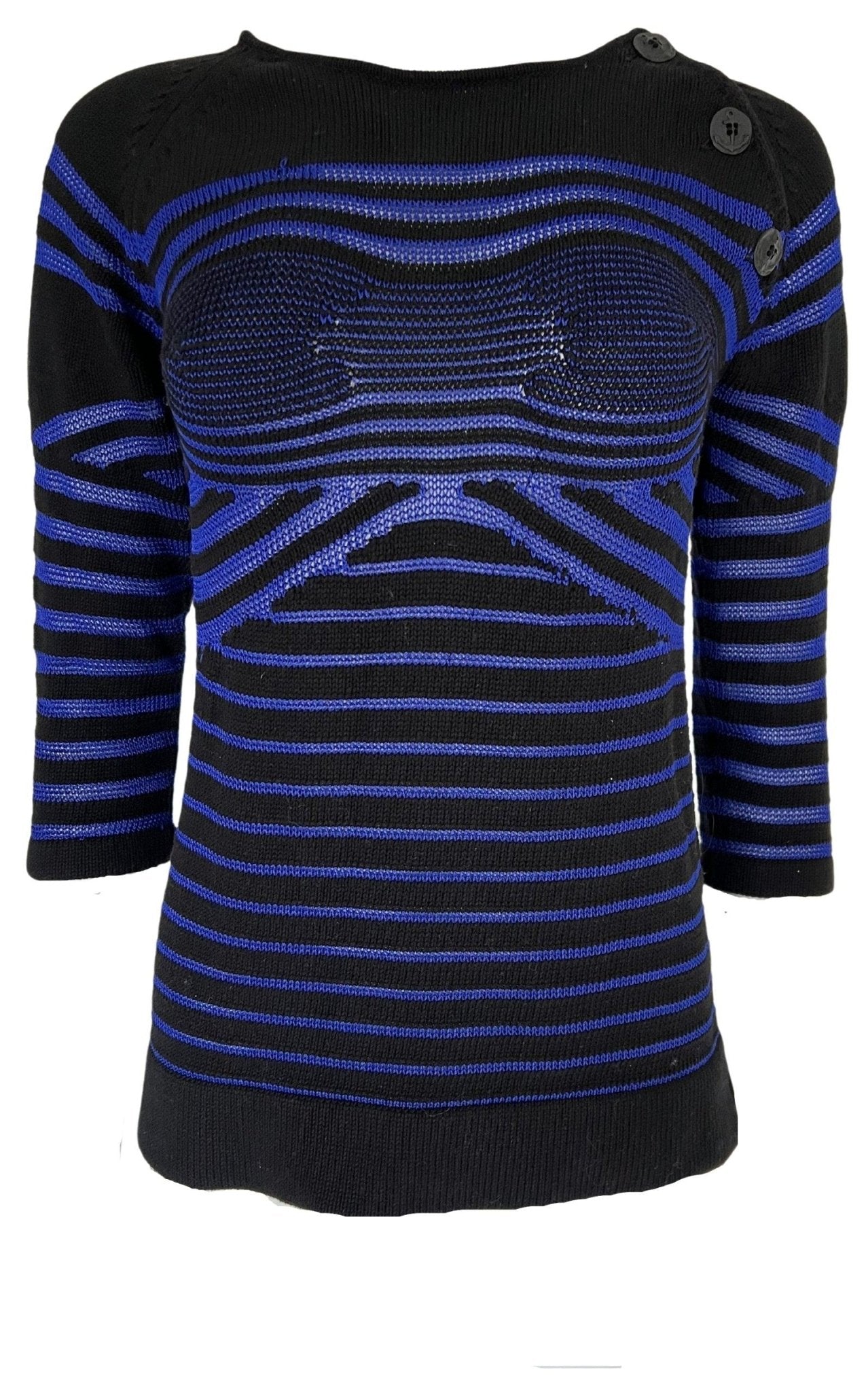 Jean Paul Gaultier Cyber Baba Optical Stripe Sailor Sweater - Runway Catalog