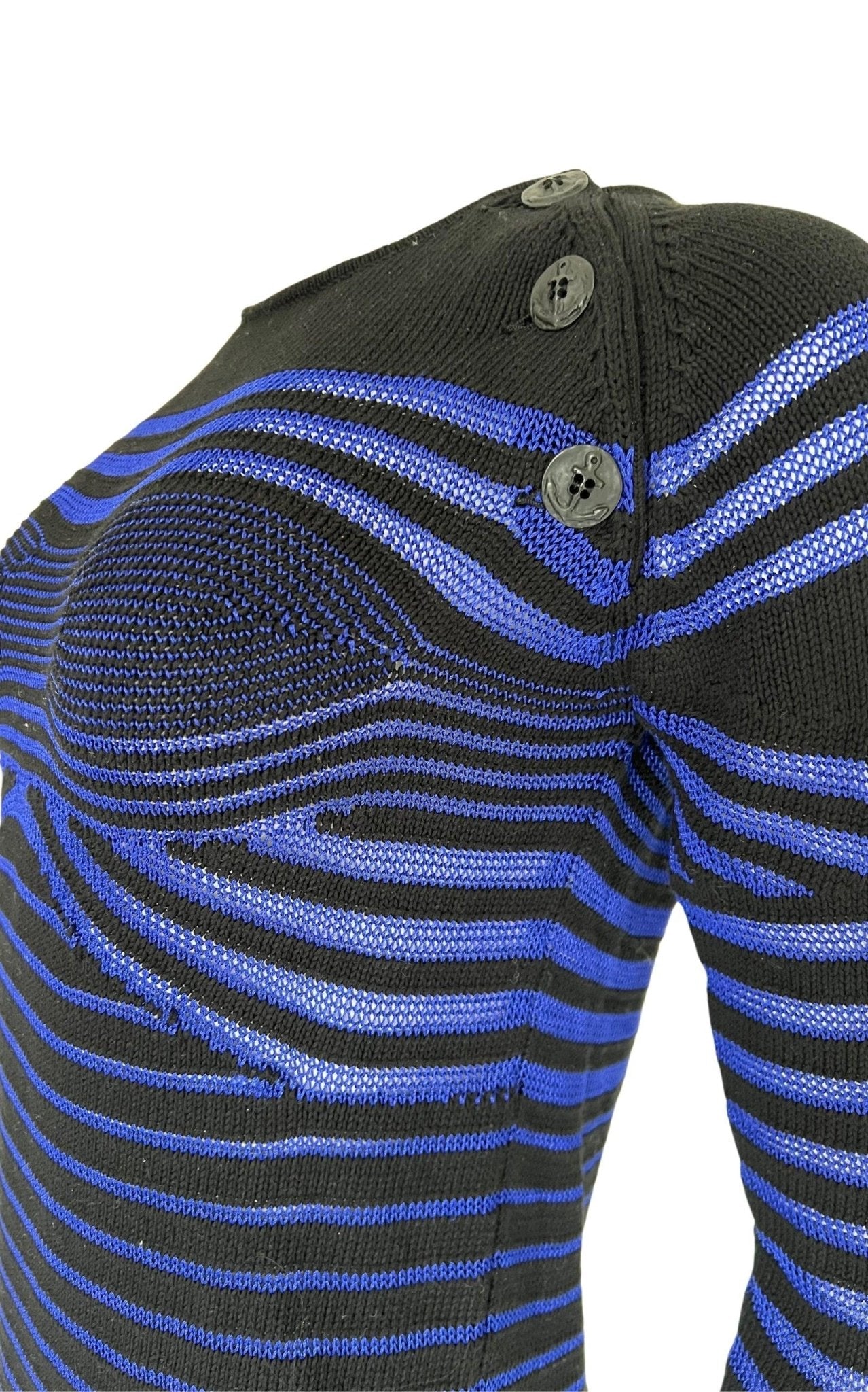 Jean Paul Gaultier Cyber Baba Optical Stripe Sailor Sweater - Runway Catalog