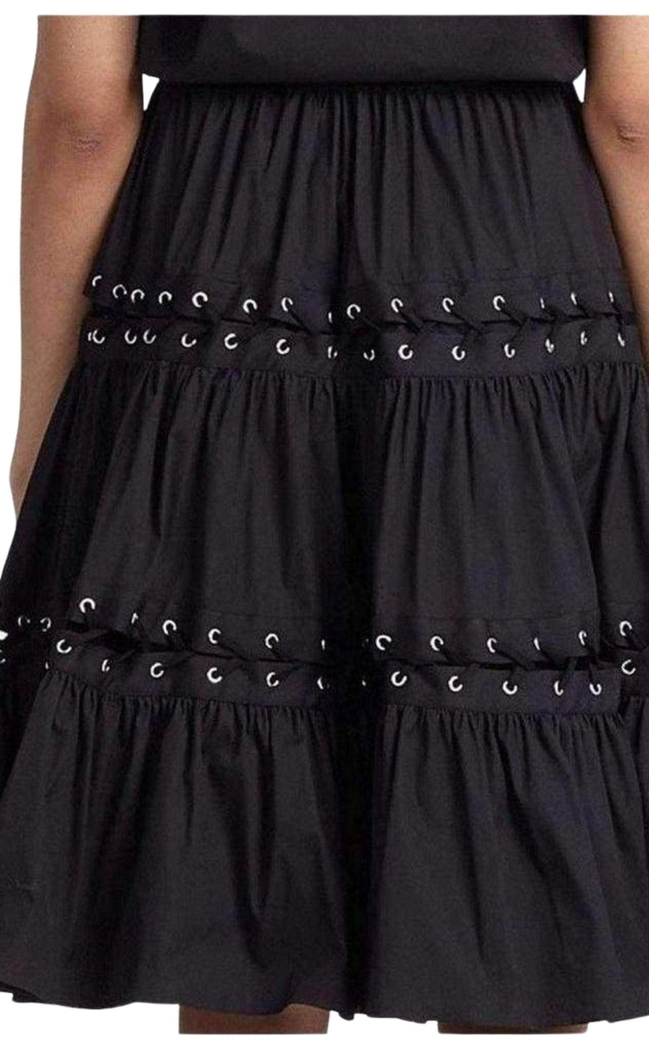 Jean Paul Gaultier Lace Up Panel Black Cotton Dress - Runway Catalog