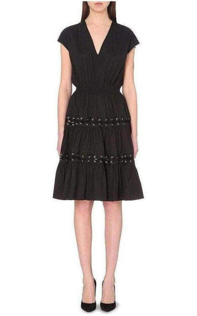 Jean Paul Gaultier Lace Up Panel Black Cotton Dress - Runway Catalog