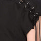 Lace Up Panel Black Cotton Dress Jean Paul Gaultier