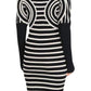 Mixed Wool Striped Optical Illusion Dress Jean Paul Gaultier