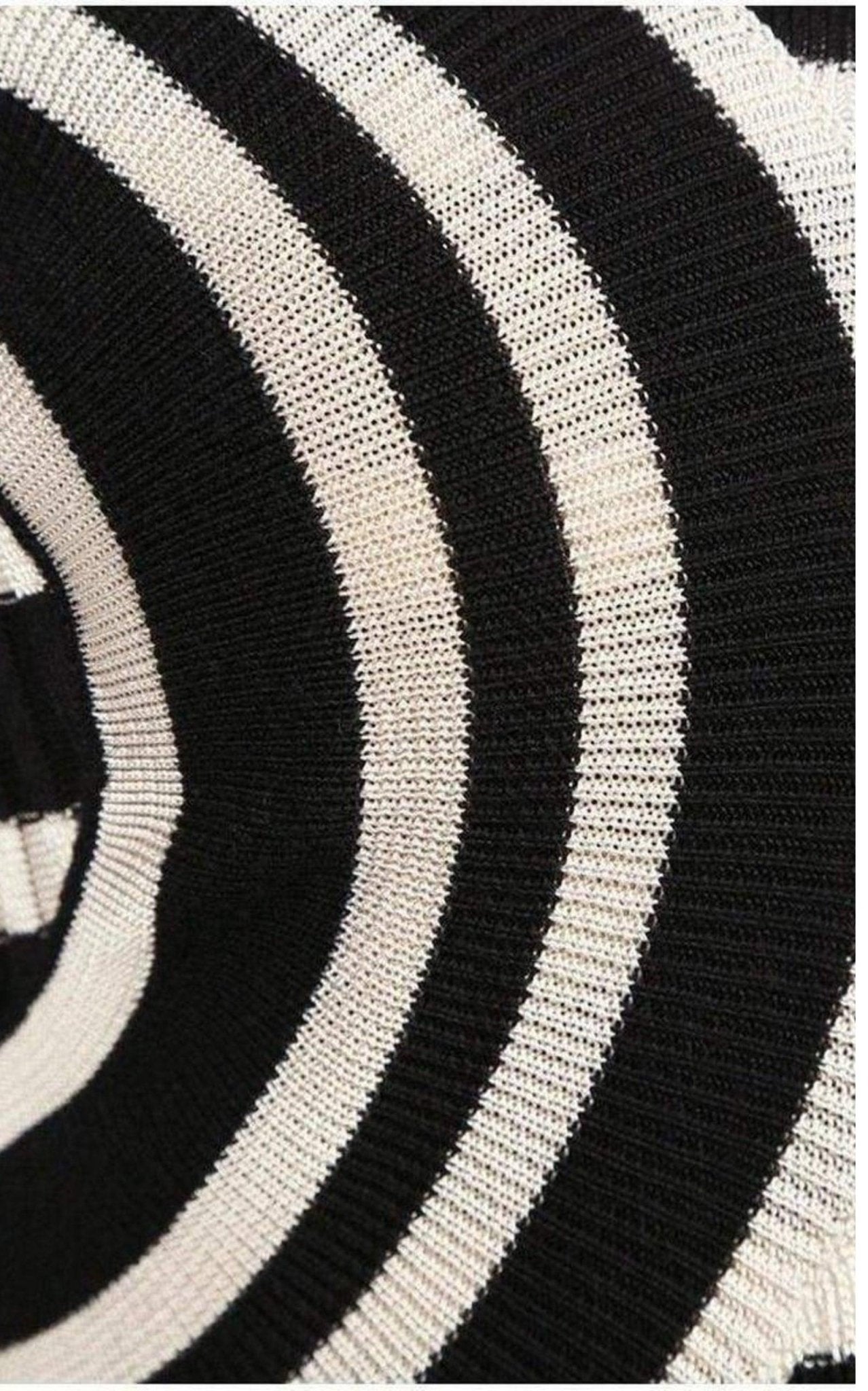 Jean Paul Gaultier Mixed Wool Striped Optical Illusion Dress - Runway Catalog