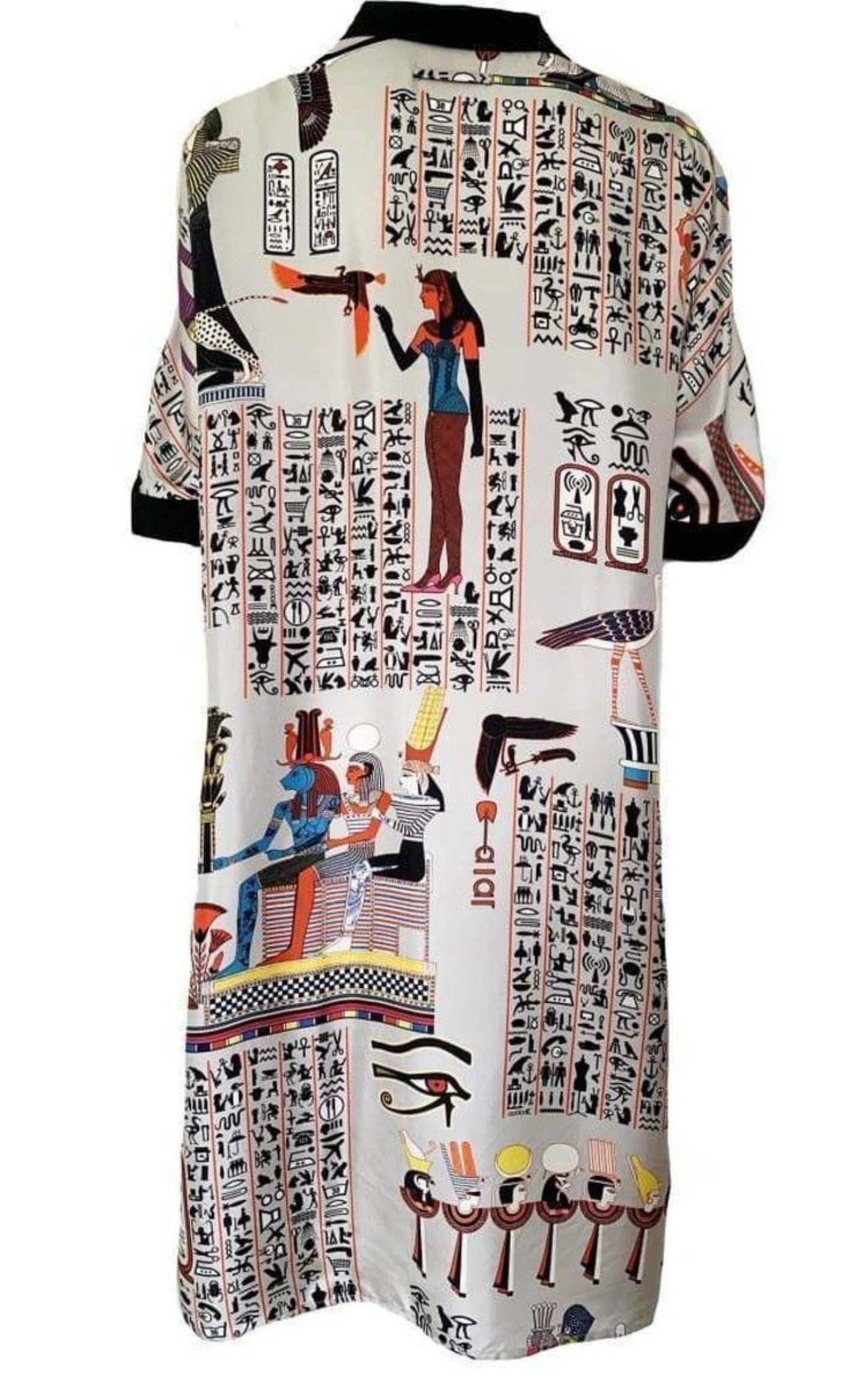 Oversized Egyptian Print Silk dress Jean Paul Gaultier