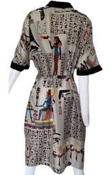 Oversized Egyptian Print Silk dress Jean Paul Gaultier