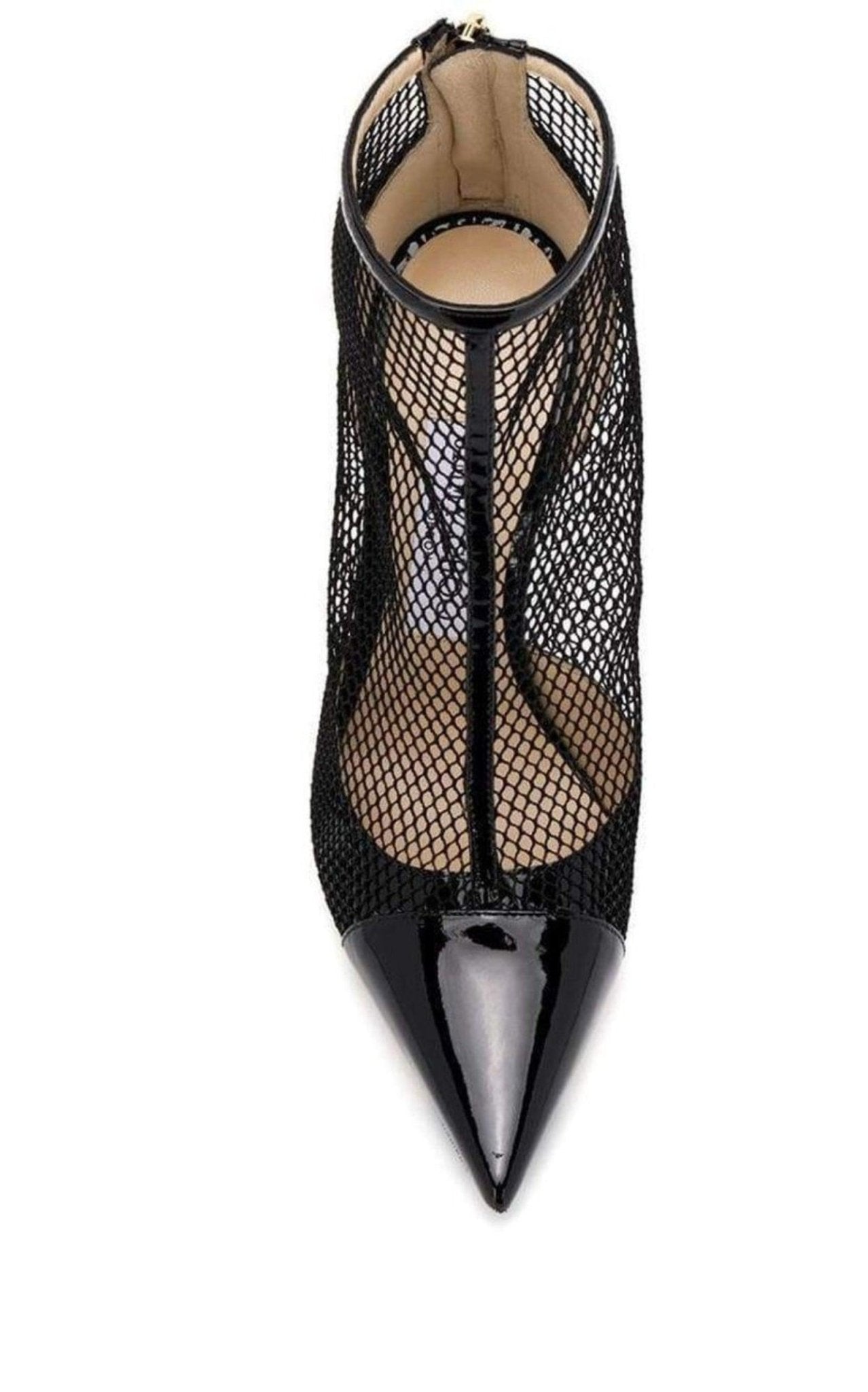 Jimmy Choo Kix 100 Fishnet Patent Leather Ankle Boots - Runway Catalog
