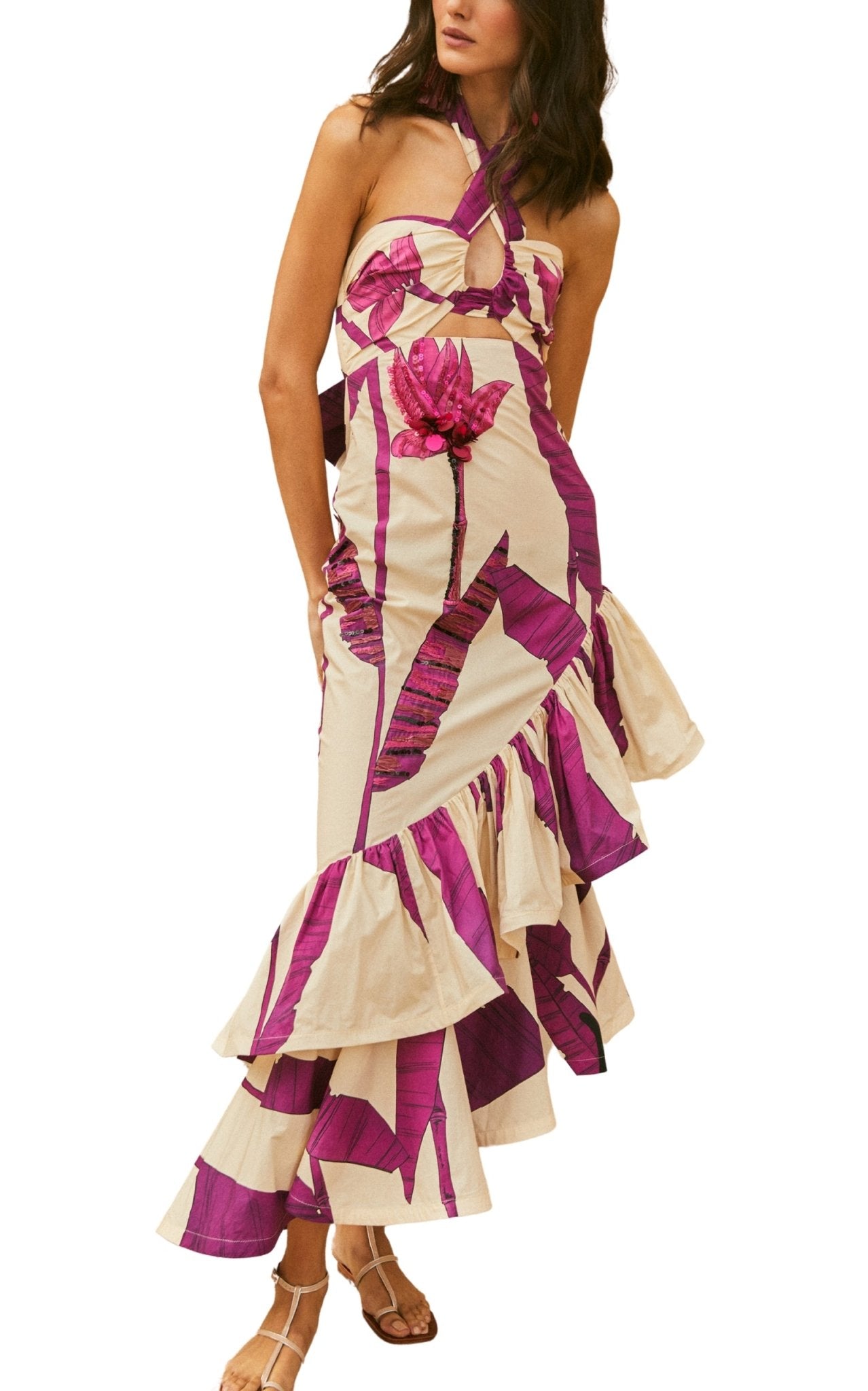 Johanna Ortiz Careless Floral Midi Dress - Runway Catalog