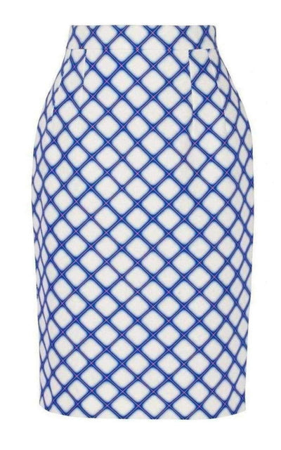 Jonathan Saunders Printed Textured - Cotton Pencil Skirt - Runway Catalog