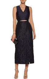 Midnight Blue Caviar Slit Dress Jonathan Simkhai