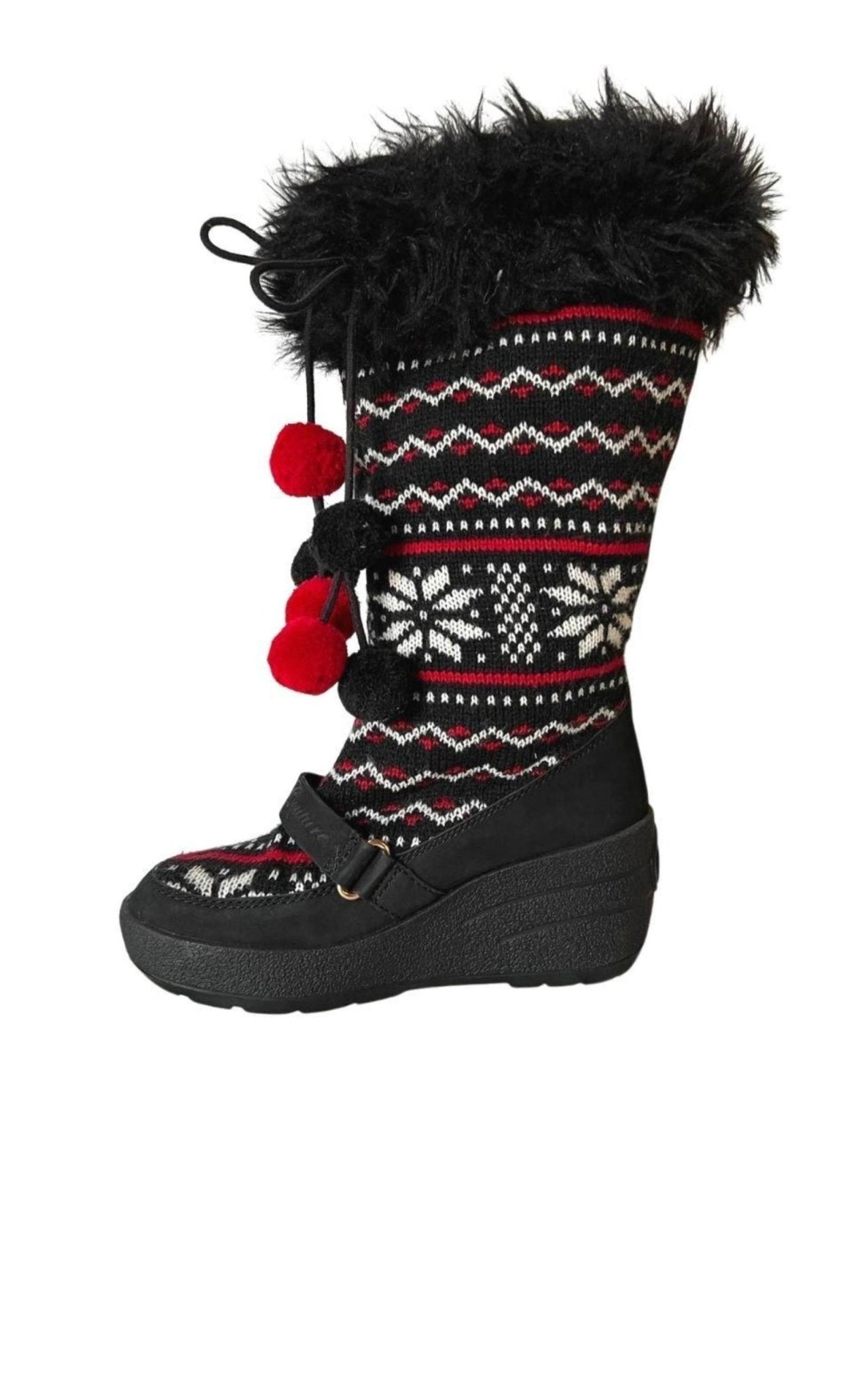 Juicy Couture Red Black White Tall Snow Boots - Runway Catalog