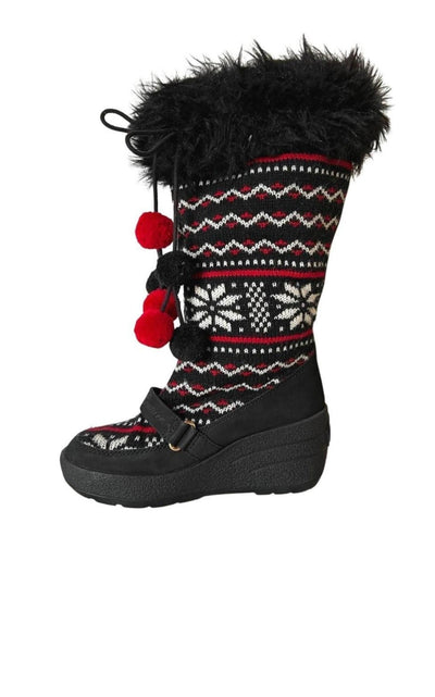 Juicy Couture Red Black White Tall Snow Boots - Runway Catalog