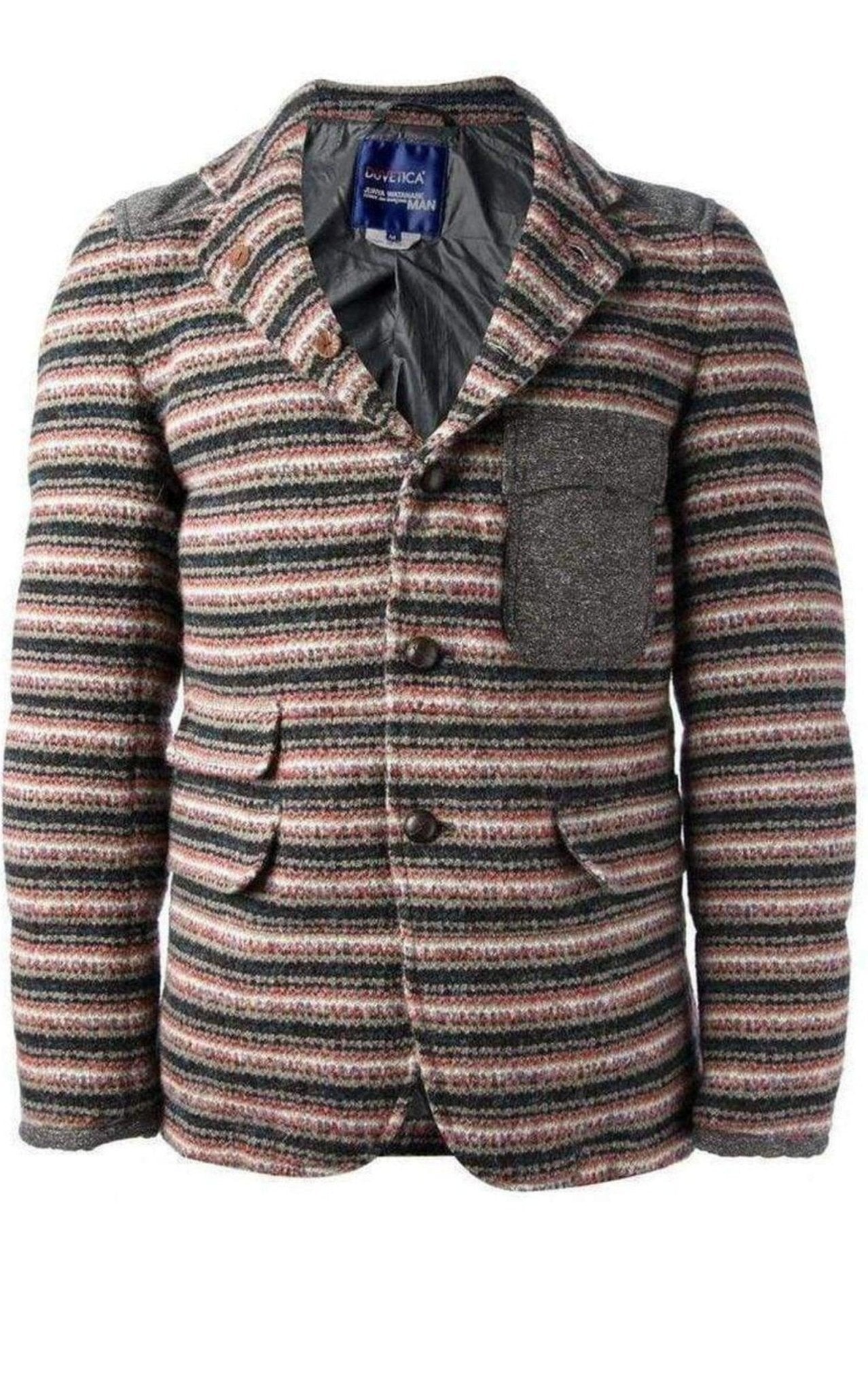 Junya Watanabe Junya Watanabe x Duvetica Padded Multi - Colored Wool Button - Up Jacket - Runway Catalog