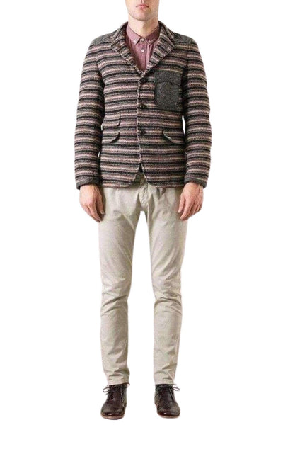 Junya Watanabe Junya Watanabe x Duvetica Padded Multi - Colored Wool Button - Up Jacket - Runway Catalog