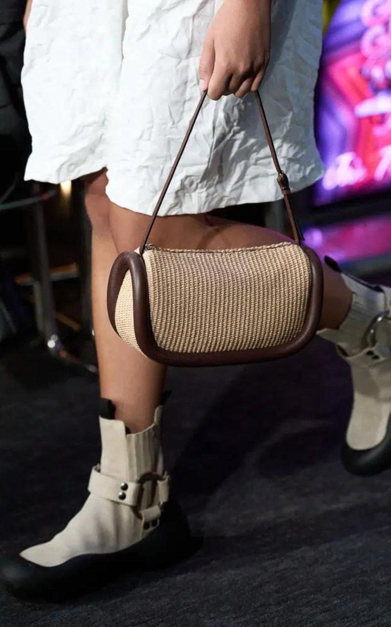 JW Anderson Bumper Small Raffia Shoulder Bag - Runway Catalog