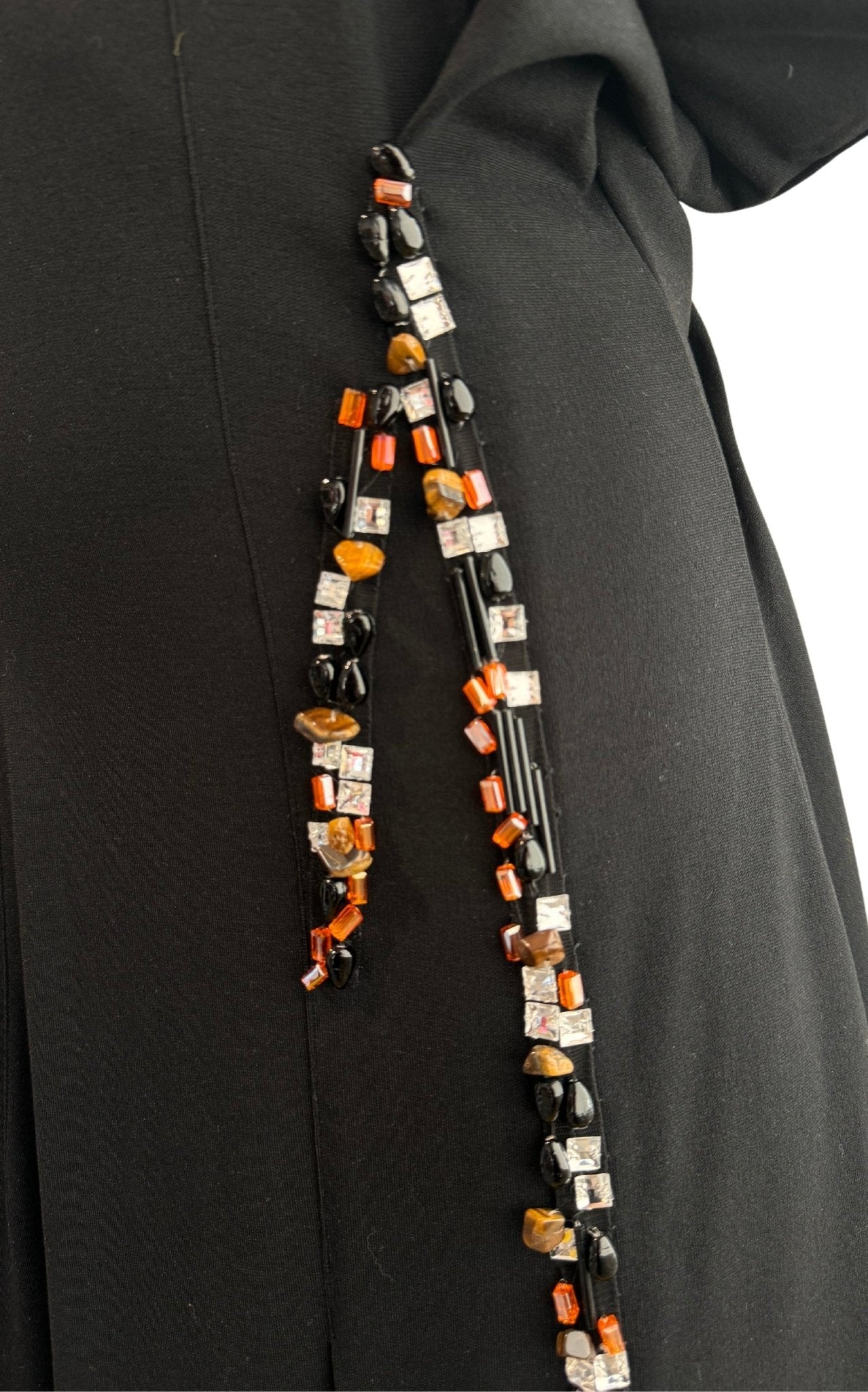 Koche Asymmetric Amber Stone Embellished Midi Dress - Runway Catalog