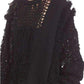 Koché Embellished Open Knit Wool Blend Sweater Koche