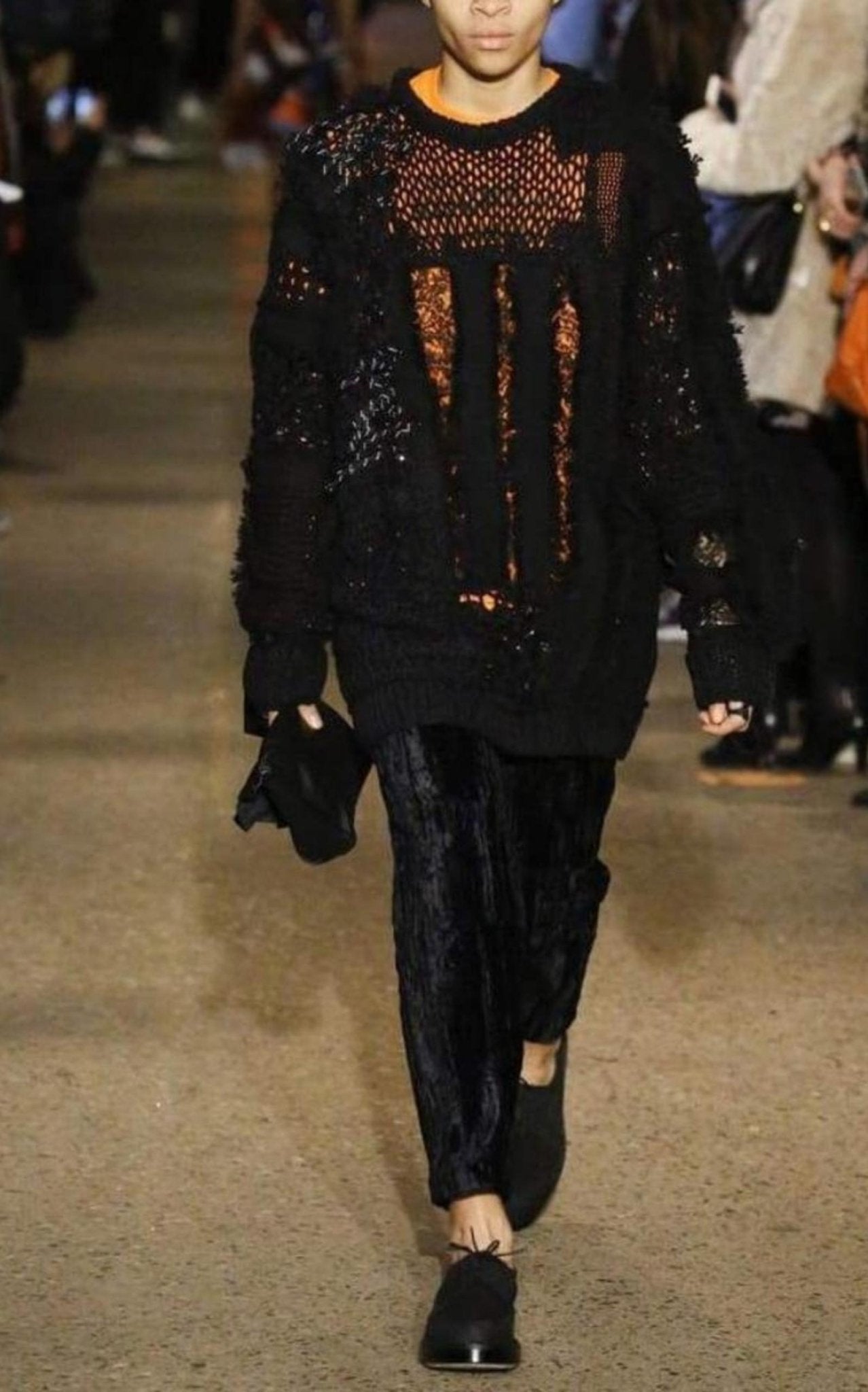 Koche Koché Embellished Open Knit Wool Blend Sweater - Runway Catalog