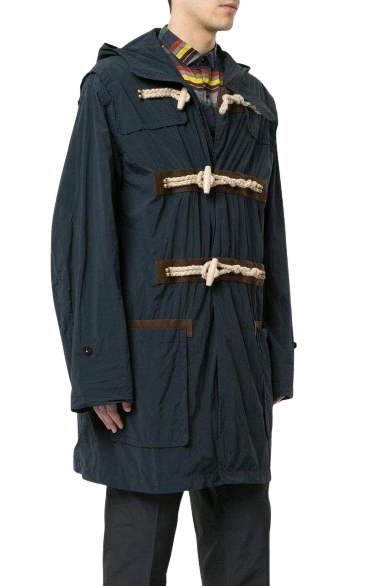 Kolor Kolor Blue Oversized Duffle Coat - Runway Catalog