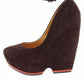 Brown Suede High Wedge Shoes L.A.M.B.