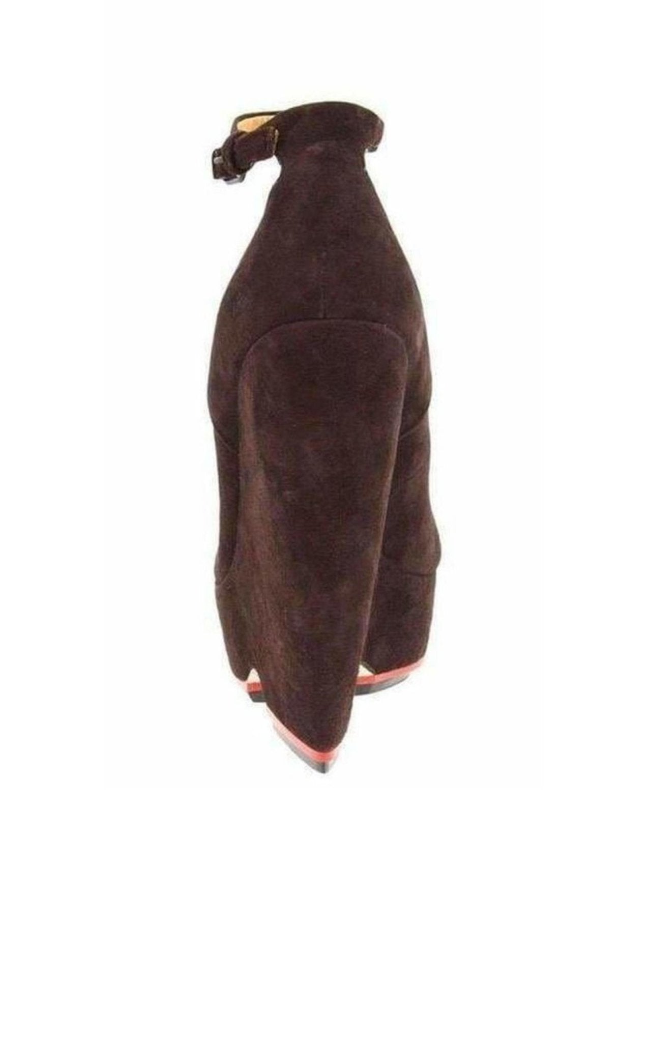L.A.M.B. Brown Suede High Wedge Shoes - Runway Catalog