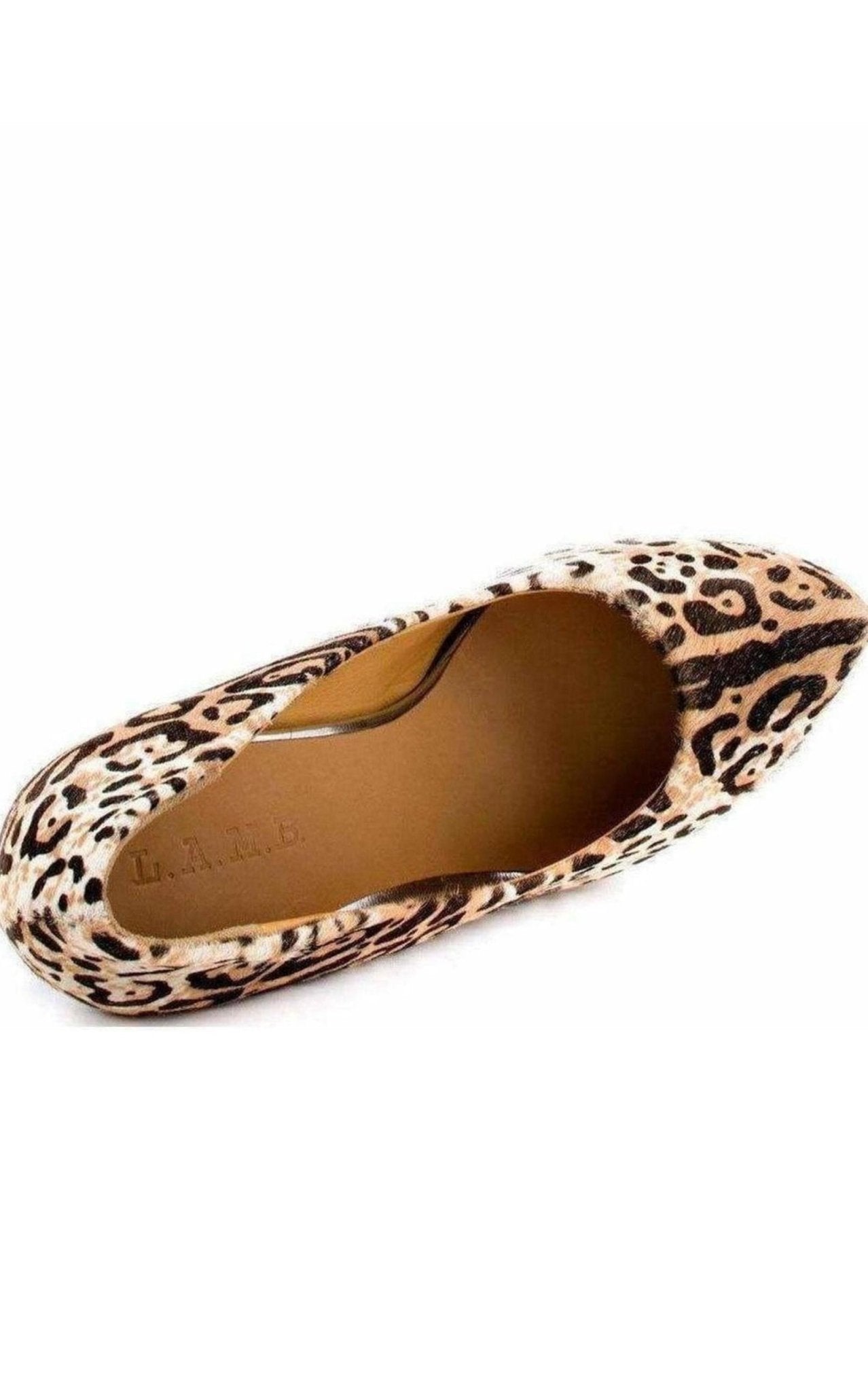 L.A.M.B. Leopard Print Leather Wedge - Runway Catalog